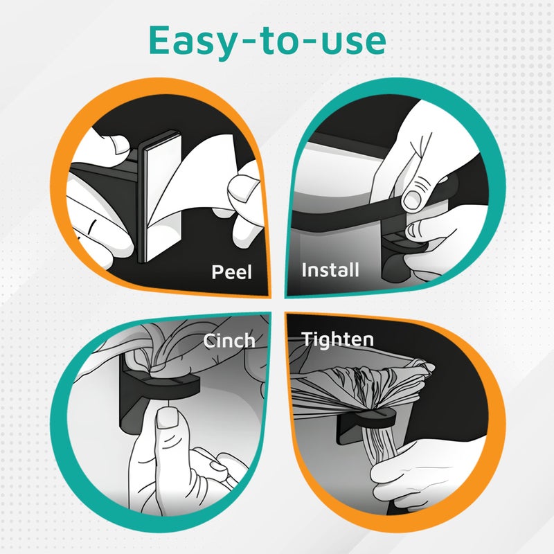 PlasticMill Trash Bags Cinch Black, 6 Pack, To Hold Garbage Bags In Place.May not be compatible with some Garbage Can drawers or compacters. - Image 5